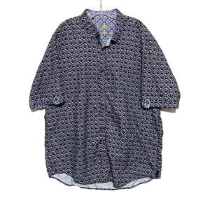 Sugar Button Shirt Mens 2XL Psychedelic Retro Geometric Disco Metallic Novelty